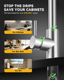 Hiqufet Kitchen Faucet with Pull Down Sprayer, Single Handle High Arc Kitchen Sink Faucet, Lead-Free Stainless Steel Modern Rv Bar Sink Faucets (Brushed Nickel)