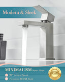 KUZOR Single Hole Bathroom Sink Faucet with Pop-Up Drain, Brushed Nickel