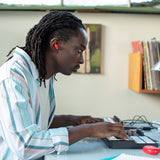 True Wireless Noise Cancelling Earbuds - Compatible with Apple & Android - Red Beats