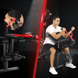 OPPSDECOR ASTM-Certified 900LBS Weight Bench Set with Squat Rack & Leg Extension, Preacher Curl Workout Bench & Bench Press Set for Home Gym Full Body Training