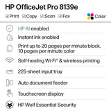 HP OfficeJet Pro 8139e Wireless All-in-One Color Inkjet Printer, Print, scan, copy