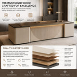 kmnub 70.9 in Luxury Solid Wood Executive Desk with Storage & Drawers