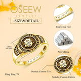 Oseew Customized Men 2027 High School Class rings Graduation (Yellow Gold)