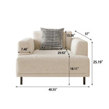NessCarsti Modern Fabric Accent Chair, Mid-Century Single Cloud Armchair