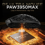 ATTACK SHARK R5 Ultra Carbon Fiber Wireless Gaming Mouse,39g Superlight Hollowed-Out,PAW3950MAX Optical Sensor Nordic 52840 MCU 8K Polling 42K DPI,Tri-Mode Programmable Mice with Coiled Cable-Black