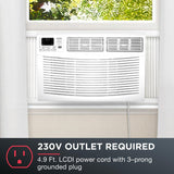 Amana 18,000 BTU Window Air Conditioner, 230V, Window AC for Rooms up to 1,000 Sq.Ft with Remote Control, 24H Timer, 3-Speeds, Auto-Restart, and Digital Display, White