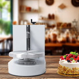 200W Automatic Birthday Cake Decorating Machine, 4-12inch Electric Cake Cream Smooth Coating Spreader with Adjustable Scraper, Cake Leveler Smoother for Bakeries Dessert Store Home (White)