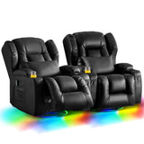DRMBOOK Dual Motor Power Swivel Rocker Recliner Chairs with Massage & Heat
