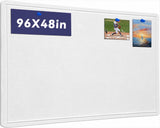 Extra Large Bulletin Board 96" x 48", Felt Pin Board, Warm White