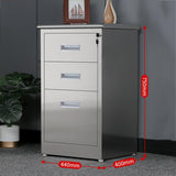 ZHONGXINHUIYIN Stainless Steel File Cabinet with Lock, Under Desk Mobile File Cabinet for Home Office
