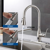Touchless Kitchen Faucet with Pull Down Sprayer, Motion Sensor Smart Hands-Free | Stainless Steel Brushed Nickel Finish GUUKAR