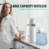 Water Distiller, 1.1 Gal Distilled Water Machine, 750W Pure Water Distilling w/BPA Free Plastic Container | White VEVOR