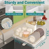 Buruis Dish Drying Rack for Kitchen Countertop, Large Capacity Gold Stainless Steel Dish Drainer with Anti-Slip Rubber Feet, Removable Drain Board and Utensil Holder (White Tray)