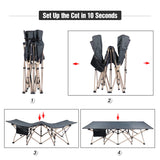 REDCAMP Oversized Camping Cots for Adults 500lbs, 33.5'' Extra Wide Tall Sleeping Cots Heavy Duty, XL Cots Portable for Outdoor Indoor Office, Dark Grey