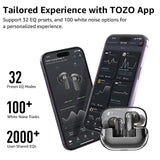 Active Noise Cancelling Wireless Earbuds, 10mm Drivers Deep Bass Stereo Sound, 4 Mics TOZO