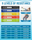 FTAKRY Resistance Bands for Working Out, Exercise Bands with 5 Resistance Levels, Natural Latex Resistance Bands Designed for Home Fitness, Strength Training and Flexibility Exercises (Assorted) FTAKRY