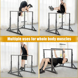 Bongkim Dip Bar, Heavy Duty Dip Station with 7 Height Levels, 800lbs Adjustable Parallel Bars for Tricep Dips Pull-Ups L-Sits Calisthenics Exercises Strength Training (Black)