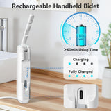 SPACEREST Portable Bidet for Home & Hotel use, Travel Bidet with Adjustable High Pressure & Flush Angle, IPX7 Waterproof, 1600mAh Electric Bidet for Women & Men with 2.5L Reservoir