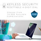 Kensington Slim Combination T-Bar Standard Lock Slot for Laptops, Security Computer Lock Cable, Resettable 4-wheel Number Code with 6 Foot Cable, K60600WW