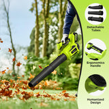 Cordless Leaf Blower with 2 Batteries, 580CFM Brushless Motor for Easy Lawn Care & Car Drying, Lightweight Handheld Blower Ideal for Women & Seniors, Fast Charger Included