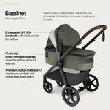 Mompush Ultimate 3 Full-Size Stroller with Bassinet, Newborn to Toddler