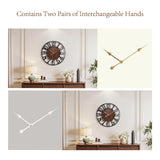 Vantic 24 Inch Large Wall Clock, Arabic Numeral Wood Oversized Wall Clocks for Living Room Decor, Farmhouse, Bedroom and Kitchen, Completely Silent, Non Ticking, Battery Operated