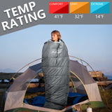 BISINNA Mummy Sleeping Bag for Adults 14-41℉ Cold Weather 3-4 Season Camping Sleeping Bags with Compression Sack for Backpacking Hiking Traveling (Gray)