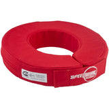 Speedway Motors Fire Retardant Cotton Racing Neck Brace SFI 3.3-1 with 2-1/4 Inch Foam Padding, Red Collar with Hook and Loop Closure for Driver Support and Reduced Fatigue