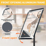 Heavy Duty Pedestal Sign Holder Stand, Poster Stand with Aluminum Snap Open Frame for 8.5x11 Inches, Black HYNAWIN