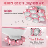 Electric Razors for Women, 7D Rotary Shaver for Legs Bikini Rechargeable, Wet/Dry Hair Removal Kit for Whole Body, Cordless Lady Trimmer Groomer, Wider Shaving Surface, Cherry