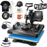 5 in 1 Heat Press Machine for t Shirts Professional Swing Away Heat Press Digital Combo 12" x 15" 360-degree AKEYDIY