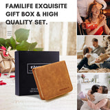 FAMILIFE Manicure Set, Nail Professional Kit Manicure Kits Nail Clipper Sets, 13PCS Stainless Steel Pedicure Sets Mens Grooming Tool, with Brown Leather Travel Case for Men