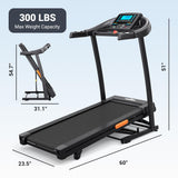 THERUN Incline Treadmill, Treadmills for Running and Walking, 300 lbs Weight Capacity Folding Treadmill with 0-16% Auto Incline