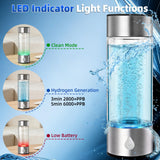 Hydrogen Water Bottle Generator 3 in 1, Hydrogen Water Mark Up to 4000PPB, SPE/PEM Tech-3 Min Hydrogen Rich for Drinking and Inhalation, Auto Clean, Portable for Home Gym Office Travel (16OZ,Sliver)