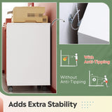 5-Drawer Chest, Wood Storage file Cabinet with Wheels, White DEVAISE