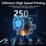 3D Printer,250 mm/s Fast Printing,Fully Assembled,Auto Leveling,245℃ Quick-Detach Nozzle,Dual-Sided PEI Coating Plate