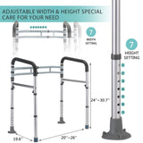 Lianjindun Toilet Safety Rails, Adjustable Toilet Frame for Elderly, Seniors, Handicap & Disabled, Foldable Handicap Toilet Handles Fit Any Toilets (Gray)