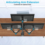 MOUNTUP Triple Monitor Stand, Height Adjustable Monitor Desk Mount Fit for 17 to 32 Inch Computer Screens, Stacked Monitors Arm for 3 Monitors, with C-Clamp and Grommet Base, up to 17.6lbs per Arm