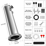 Dbgogo Kegerator Tower Double Tap Beer Tower Dual Faucet Beer Tower Stainless Steel 3'' Flange Beer Tower Dispenser Beer Tap Kegerator Parts with Pre-Assembled Tubing and Self-Closing Springs