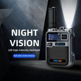 OMIZN M2 Long Range Walkie Talkie,Portable 2 Way Radio with Flashlight,Encrypted with AES256,Lightweight Walky Talky with Type C Charging,for Construction Site Hotel Security,5 Pack