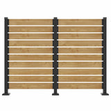 Outdoor Cedar Wood Privacy Screen with Aluminum Posts, Easy Assembly, for Hard Surfaces & Soil