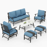 MIXPATIO 6-Piece Patio Conversation Set, Rocking Chairs, Coffee Table