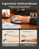 ProtoArc EM11 NL Wireless Ergonomic Vertical Mouse, White
