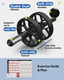 VINSGUIR Ab Roller Wheel for Beginners to Pros, Ab Roller with Adjustable & Detachable Resistance Band, Abs & Core Workout Equipment for Home Gym, Abdominal Wheel with Exercise Guide and Knee Pad, Men Women