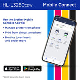 Brother HLL3280CDW Wireless Compact Color Laser Printer, Duplex, Mobile Printing & Ethernet
