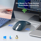Bluetooth Wireless Arc Travel Mouse, Bluetooth 5.0/4.0 & 2.4G Tri-Mode, Rotating Foldable Ergonomic Mice, Type-C Rechargeable Multi-Device for Microsoft Laptop, PC, MacBook, Chromebook, Lenovo - Blue