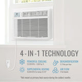 Keystone 23,200 BTU Window Air Conditioner with 16,000 BTU Supplemental Heat and Dehumidifier, 230V, Window AC for Large Rooms up to 1,500 Sq.Ft. with Smart Remote Control