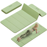 Foldable Yoga Mat, 74"Lx32"Wx1/3"Thick, Folding Exercise Mat, Non-slip Wide Pilates Mats for Home Workout/Travel, Portable Yoga Mat Thick (Green)