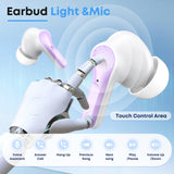 Wireless Earbuds, Bluetooth 5.4 Headphones HIFI Stereo/Crystal clear,Purple