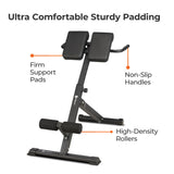 Lifepro Roman Chair Hyperextension Bench - Adjustable Back Extension Machine for Glutes, Hamstrings, and Lower Back - Foldable Multipurpose Exercise Equipment for Home Gym LifePro